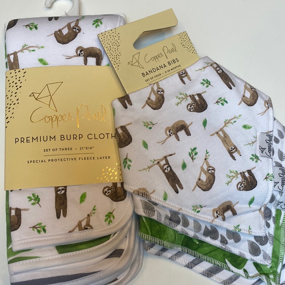 Burp cloths and bandana bibs